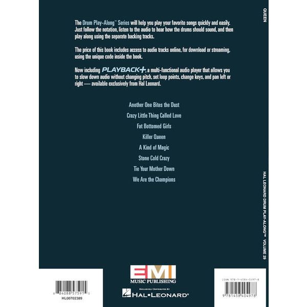 Hal Leonard Drum Play-Along Queen