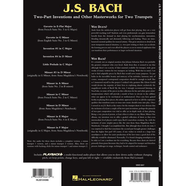 Music Minus One Bach Inventions Trumpet