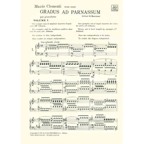 Ricordi Clementi Gradus Ad Parnassum