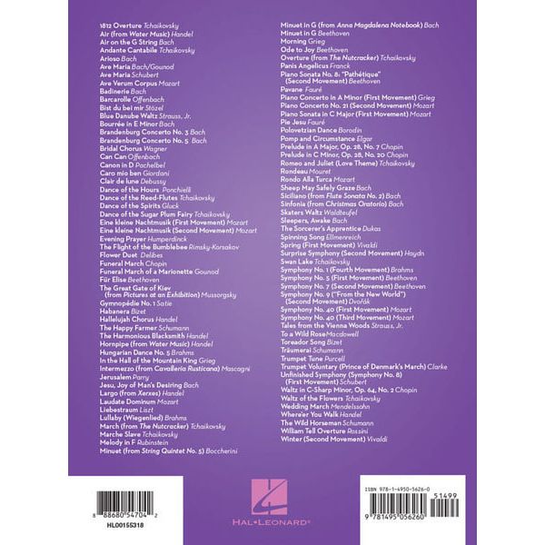 Hal Leonard 101 Classical Themes Alto Sax