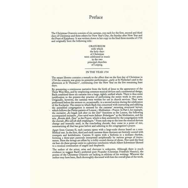 Edition Peters Bach Weihnachts-Oratorium