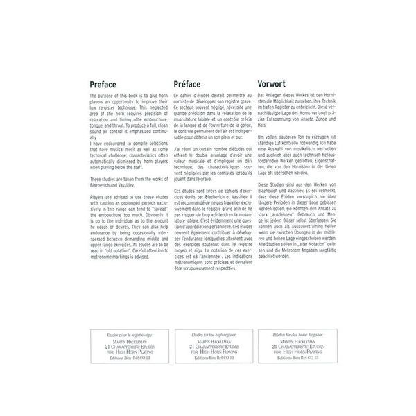 Editions Bim 34 Characteristic Etudes Low