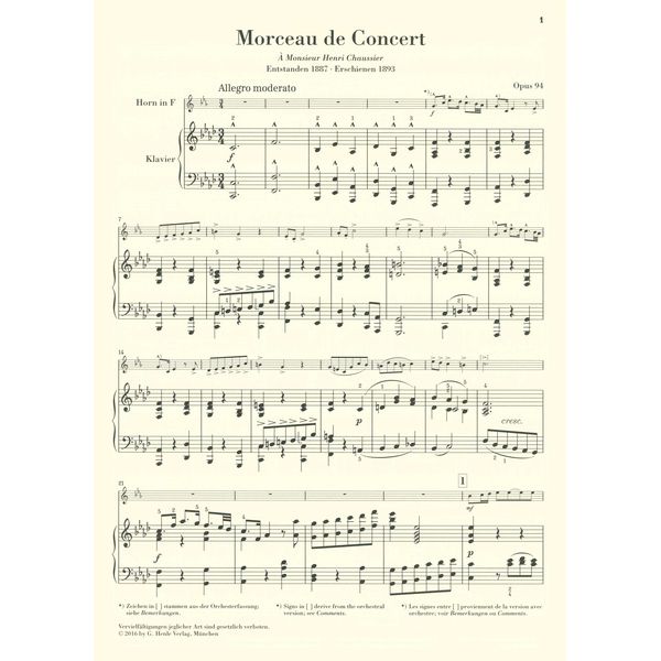 Henle Verlag Saint-Sans Morceau Concert