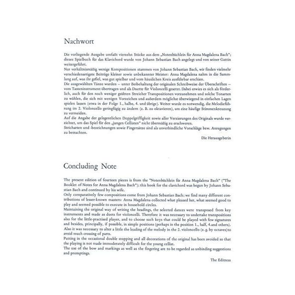 Heinrichshofen Verlag Bach Duette Cello