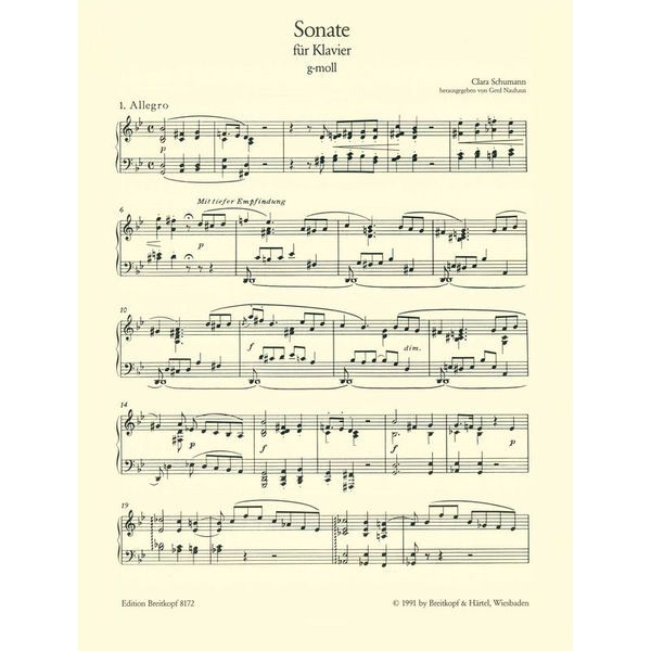 Breitkopf & Hrtel Cl. Schumann Sonate g-moll