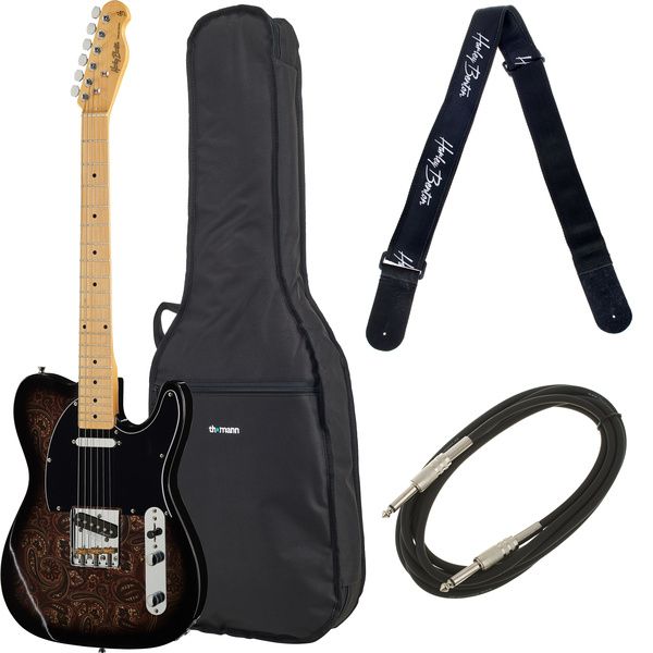 Harley Benton TE-70 Black Paisley Bundle