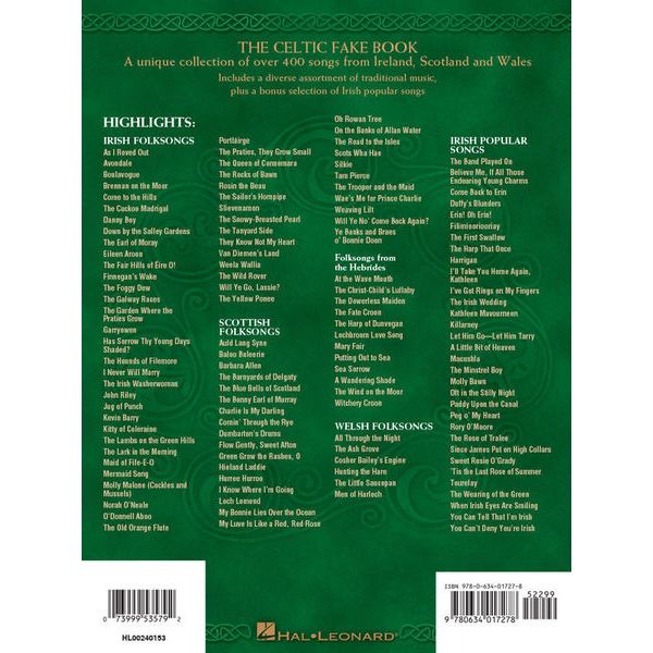 Hal Leonard Celtic Fake Book
