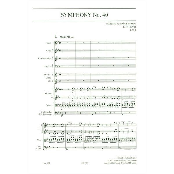 Edition Eulenburg Mozart Sinfonie Nr. 40 g-moll