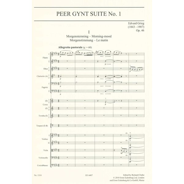 Edition Eulenburg Grieg Peer Gynt Suites 1 + 2