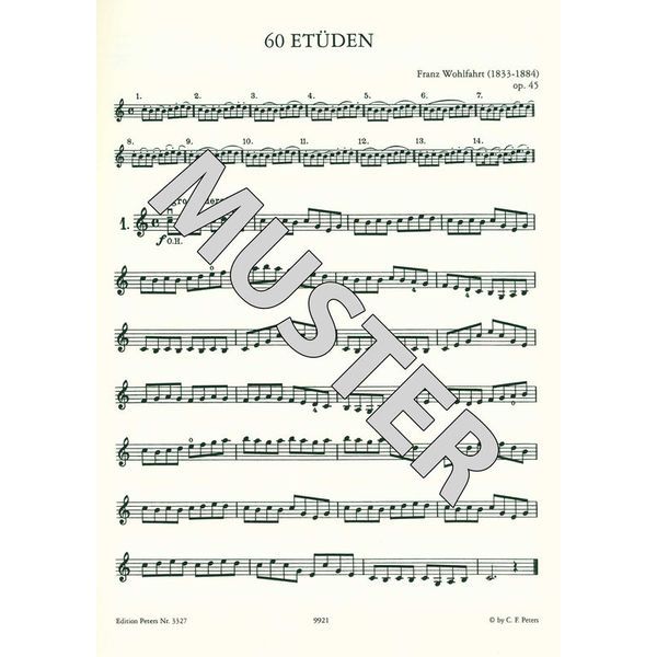 Edition Peters Wohlfahrt 60 Etüden Violine