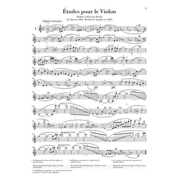 Henle Verlag Kreutzer 42 Etüden Violin