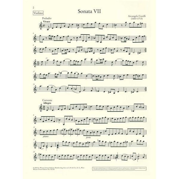 Wiener Urtext Edition Corelli Violinsonaten 2