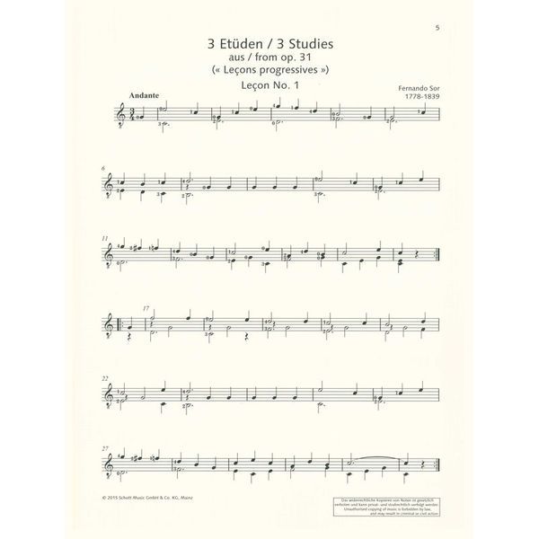 Schott Sor For Guitar