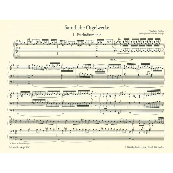 Breitkopf & Hrtel Bruhns Smtliche Orgelwerke