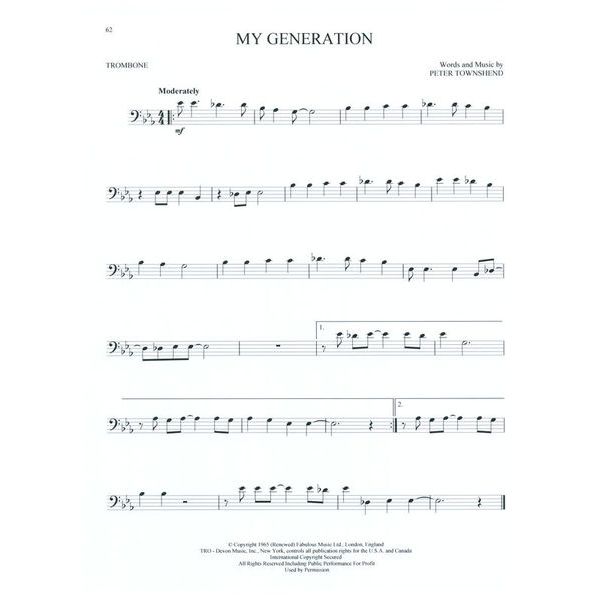 Hal Leonard Greatest Songs Of Rock Tromb.