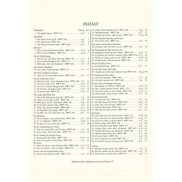 Edition Peters Bach Geistliche Lieder + Arien