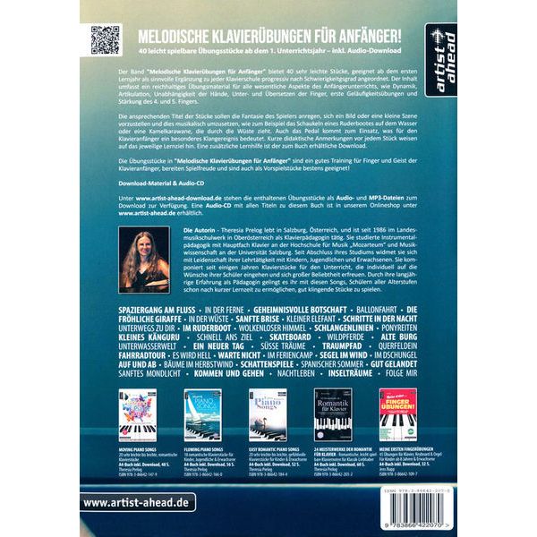Artist Ahead Musikverlag Melodische Klavierübungen