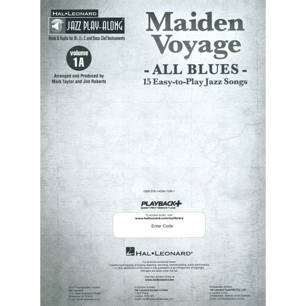 Hal Leonard Jazz Play-Along Maiden Voyage