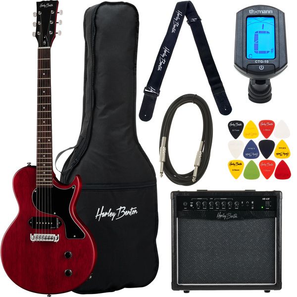 Harley Benton SC-Junior Faded Cherry Set