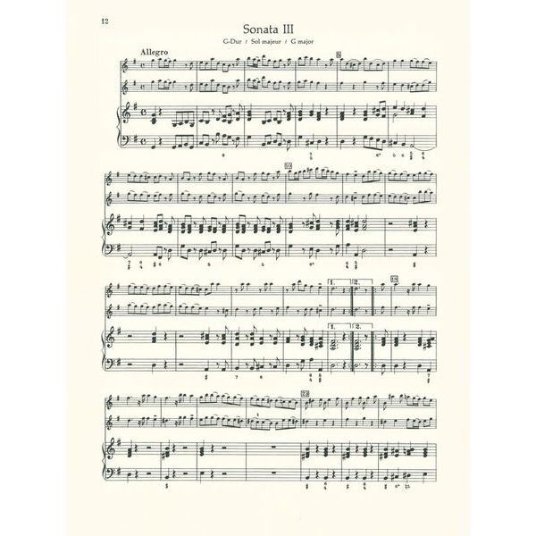 Schott Sammartini 12 Sonaten Heft 1