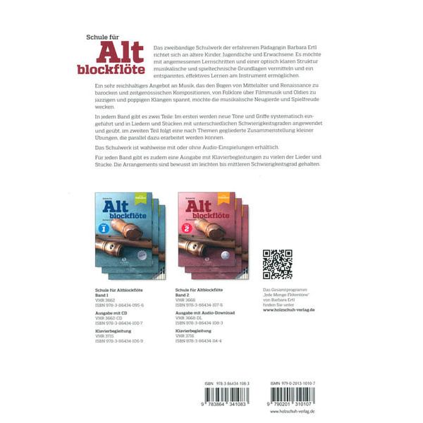 Holzschuh Verlag Schule for Altblockflöte 2 +DL