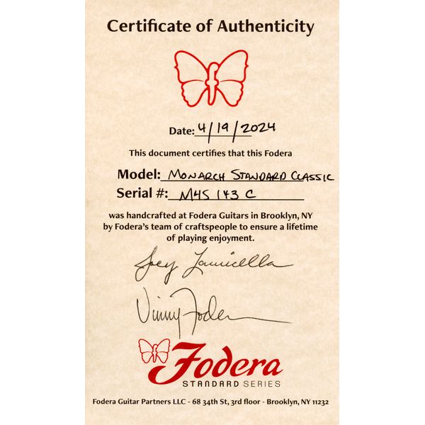 Fodera Monarch Standard 4 Classic IS