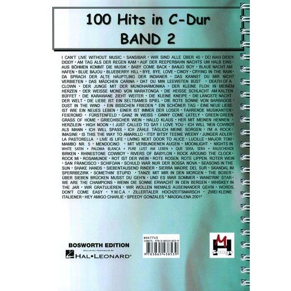 Musikverlag Hildner 100 Hits in C-Dur 2