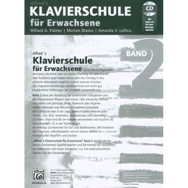 Alfred Music Publishing Klavierschule für Erwachsene 2