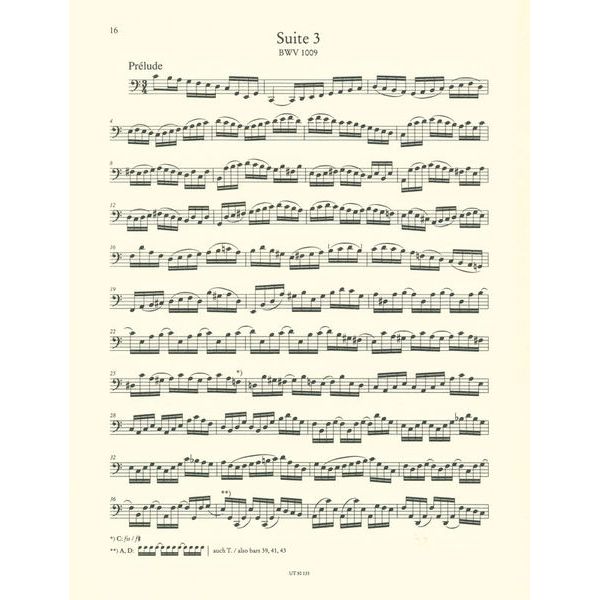 Wiener Urtext Edition Bach Suiten for Violoncello