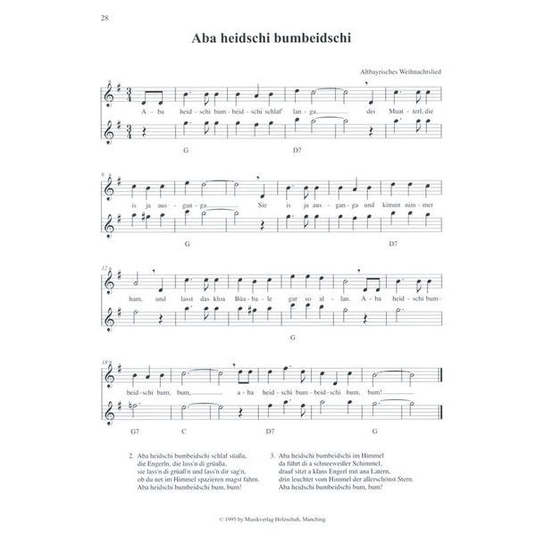 Holzschuh Verlag Weihnachtslieder Sopran/Altblo