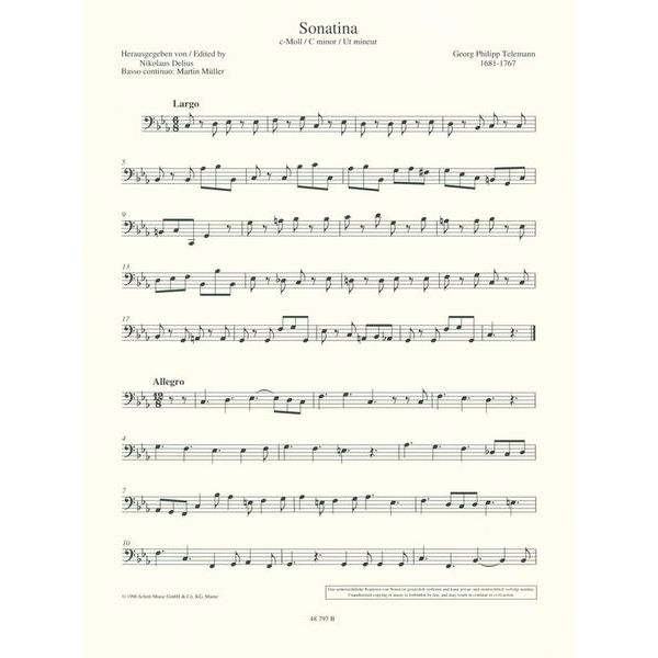 Schott Telemann 2 Sonatinen