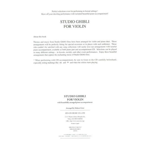 Zen-On Studio Ghibli for Violin