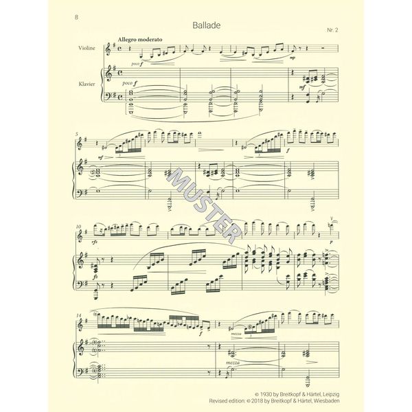 Breitkopf & Hrtel Sibelius 4 Stücke Violine