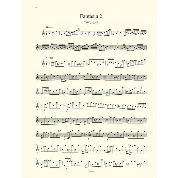 Wiener Urtext Edition Telemann Fantasien für Flöte