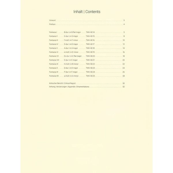 Breitkopf & Hrtel Telemann Zwölf Fantasien