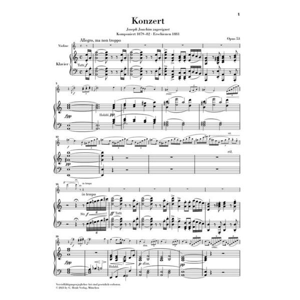 Henle Verlag Dvorák Violinkonzert a-moll