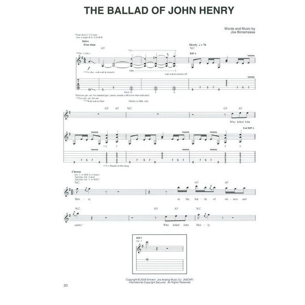 Cherry Lane Music Company Joe Bonamassa Collection