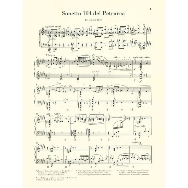 Henle Verlag Liszt Zweites Petrarca-Sonett