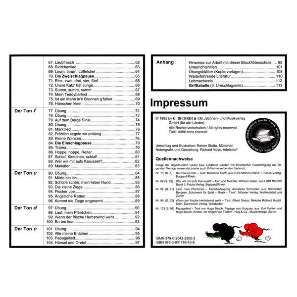 Ricordi Lustige Blockflöte 1 Deutsch