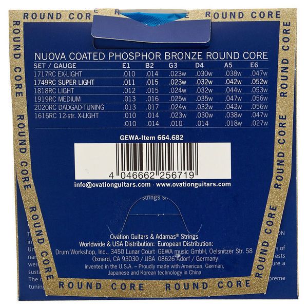 Adamas 1749NURC Round Core String Set