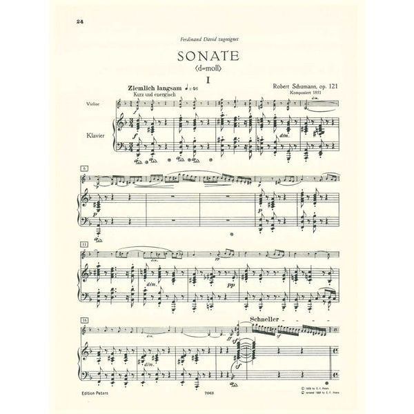 Edition Peters Schumann Sonaten Violine