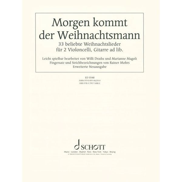Schott Weihnachtsmann Cello