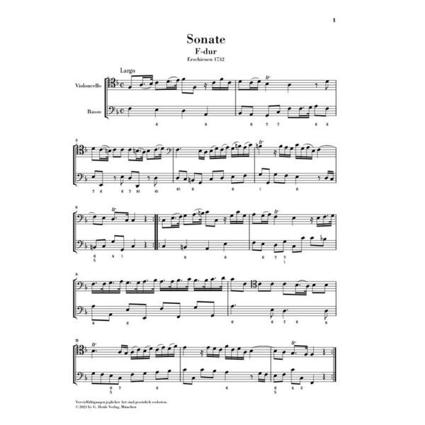 Henle Verlag Marcello Cellosonate F-Dur