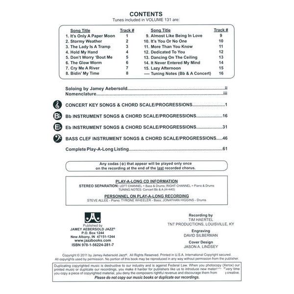 Jamey Aebersold Cry Me A River