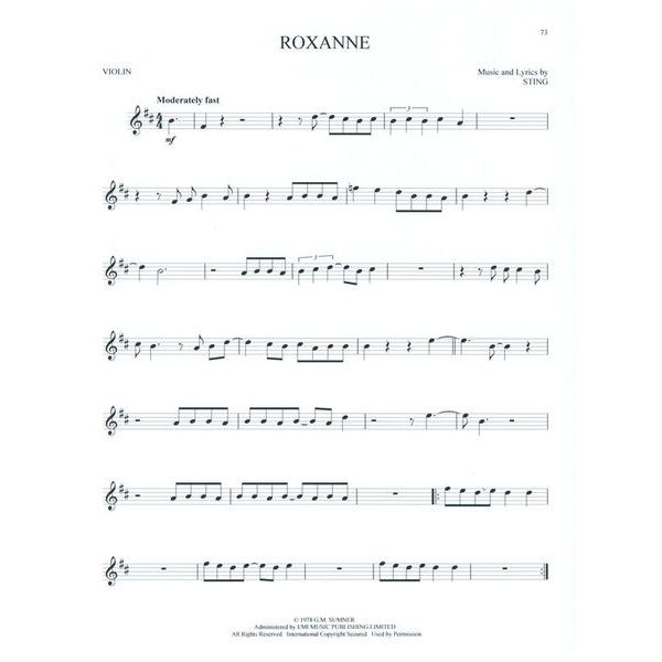 Hal Leonard Greatest Songs Of Rock Violin