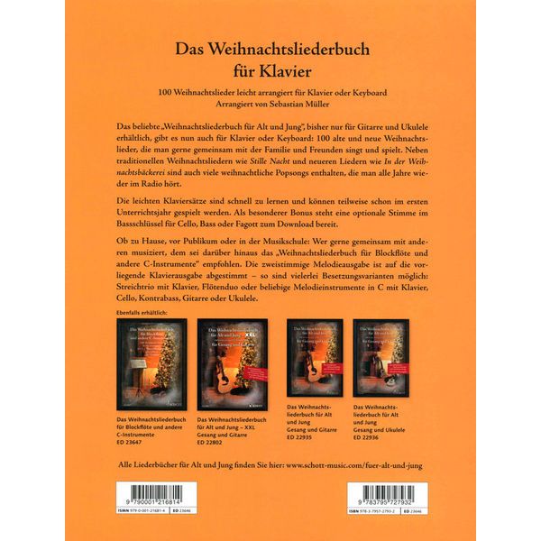 Schott Weihnachtslieder Klavier