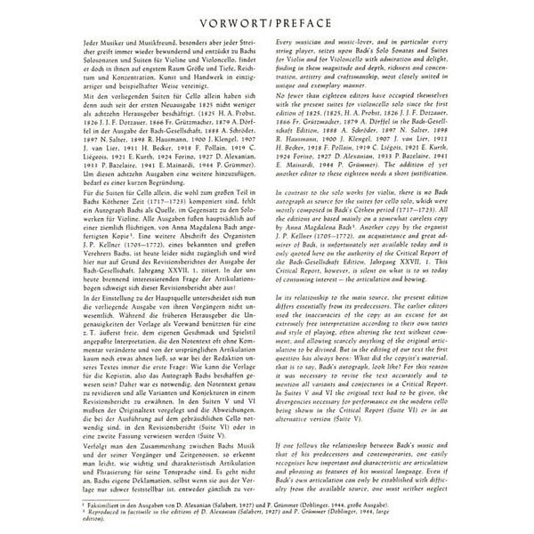 Brenreiter Bach Sechs Suiten BWV1007-1012