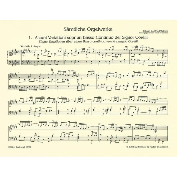 Breitkopf & Hrtel Walther Smtliche Orgelwerke 1