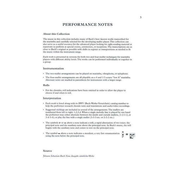 Meredith Music Bach Music For Marimba