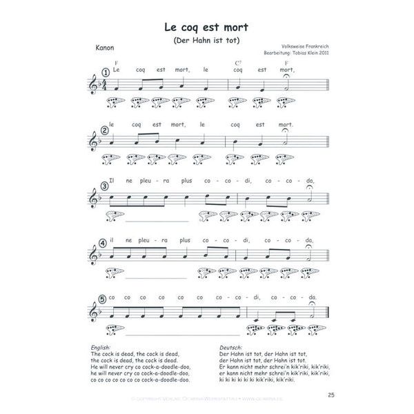 ocarinamusic Kinderlieder 10-Loch 1